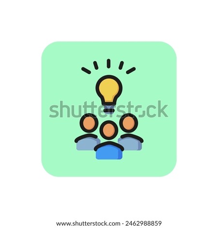 Brainstorming line icon. Team, bulb, new idea. Teamwork concept. Can be used for topics like eureka, meeting, startup.