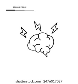 Brainstorming Line Icon Vector Design.