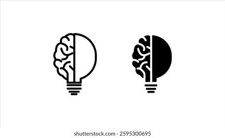 Brainstorming Line Icons Set. Brain, Creativity, Novel Idea. Editable Stroke. 48x48 Pixel Perfect icon set. vector illustration, pictogram isolated on white background. color editable