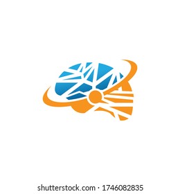 Brainstorming logo technology modern logo design illustration. Creative Human brain vector design logo illustration