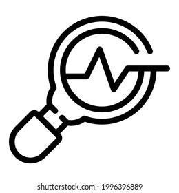 Brainstorming magnifier icon. Outline Brainstorming magnifier vector icon for web design isolated on white background