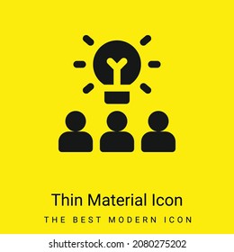 Icono de material amarillo brillante mínimo para lluvia de ideas