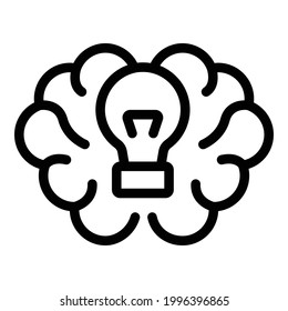 Brainstorming new idea icon. Outline Brainstorming new idea vector icon for web design isolated on white background