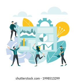 Brainstorming Office Teamwork Schedule Idea Success Infographics
People work as a team in the office Concept Vector illustration