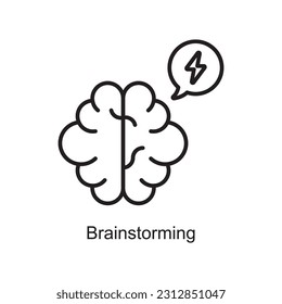 Brainstorming Outline Icon Design illustration. Art and Crafts Symbol on White background EPS 10 File