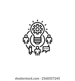 Brainstorming Outline Icon. linear style sign for mobile concept and web design. Outline vector icon. Symbol, logo illustration