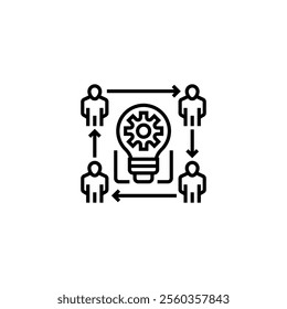 Brainstorming Outline Icon. linear style sign for mobile concept and web design. Outline vector icon. Symbol, logo illustration