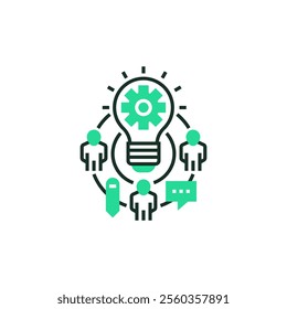 Brainstorming Outline Icon. linear style sign for mobile concept and web design. Outline vector icon. Symbol, logo illustration