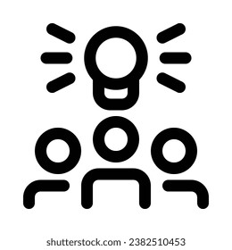 Brainstorming in outline icon. Teamwork, lightbulb, inspiration, idea, business
