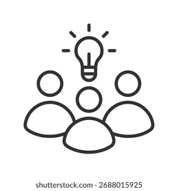 Brainstorming Outline Icon Vector Illustration