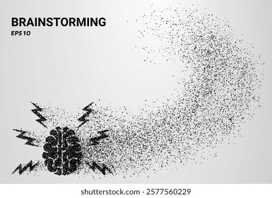 Brainstorming of particles. Brainstorming consists of small circles. Vector illustration.