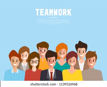 Brainstorming people concept background. Businessman and Businesswoman teamwork corporate. cartoon flat people character.