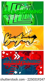 Brainstorming Poster Collection. Vector illustration. Abstract event template for website, banner, book cover, presentation.