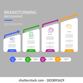 Brainstorming Presentación plantilla de infografía de negocios con 5 opciones, Victor. 
