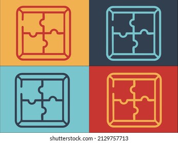 Brainstorming Puzzle Logo Template, Simple Flat Icon of connect,business,puzzle