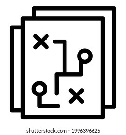 Brainstorming scheme icon. Outline Brainstorming scheme vector icon for web design isolated on white background
