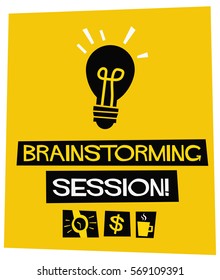 Brainstorming Session! (Flat Style Vector Illustration Poster Design)