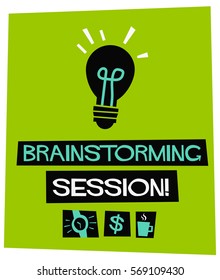 Brainstorming Session! (Flat Style Vector Illustration Poster Design)