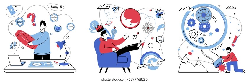Brainstorming session vector illustration. Ideas take flight in brainstorming session, soaring like eagles in sky creativity The symphony intellect plays in brainstorming session, harmonizing thoughts