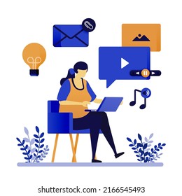 Brainstorming to solve problem. Flat vector illustration for landing page, web, website, banner, mobile, flyer, poster