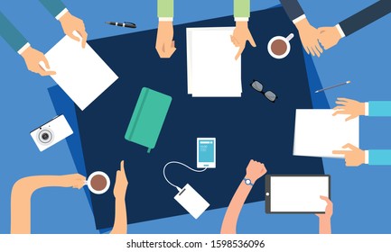 Brainstorming Teamwork Business Meeting Illustration Design Stock ...