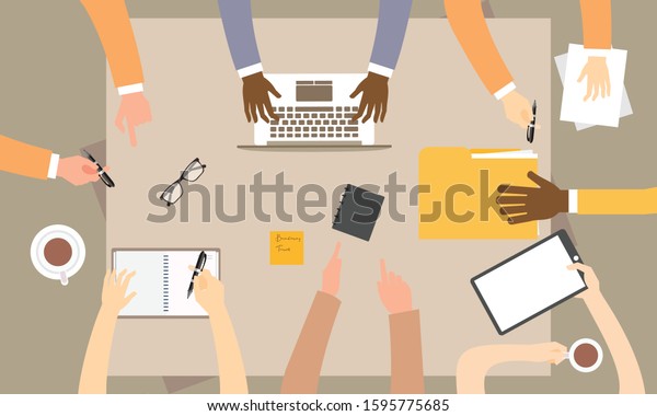 Brainstorming Teamwork Business Meeting Illustration Design Stock ...