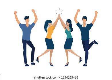 Brainstorming teamwork character. Business people teamwork office character. Animation for motion. Colleague seminar meeting.