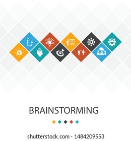 brainstorming  trendy UI template infographics concept. imagination, idea, opportunity, teamwork icons
