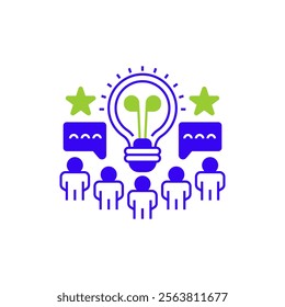 Brainstorming Two Tone Color Icon. linear style sign for mobile concept and web design. Outline vector icon.