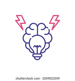 Ilustración de estilo de icono de color del vector de lluvia de ideas 2. archivo EPS 10