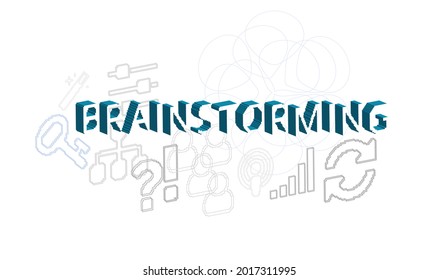 brainstorming vector concept pixel style illustration isolated
