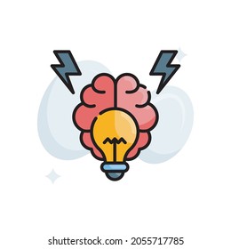 Brainstorming vector filled outline icon style illustration. EPS 10 file