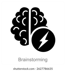 Konzeption von Brainstorming-Vektorsymbolen