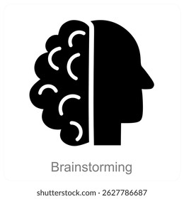 Brainstorming vector icon concept design