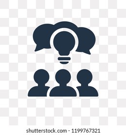 Brainstorming vector icon isolated on transparent background, Brainstorming transparency concept can be used web and mobile