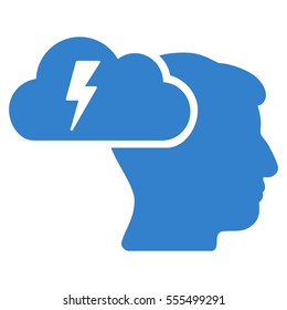 Brainstorming vector icon. Style is flat graphic symbol, cobalt color, white background.