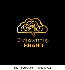 Brainstorming vector logo. Ideas sign (symbol, icon, emblem)