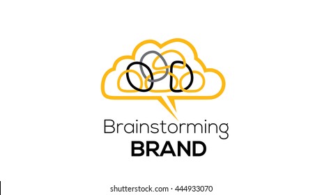 Brainstorming vector logo template