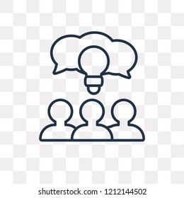 Brainstorming vector outline icon isolated on transparent background, high quality linear Brainstorming transparency concept can be used web and mobile