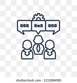 Brainstorming vector outline icon isolated on transparent background, high quality linear Brainstorming transparency concept can be used web and mobile