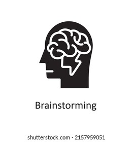 Brainstorming vector solid Icon Design illustration. Human Mentality Symbol on White background EPS 10 File