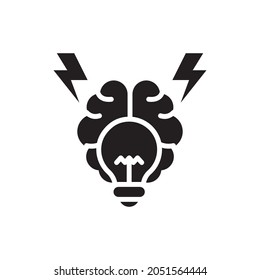 Brainstorming vector solid icon style illustration. EPS 10 file