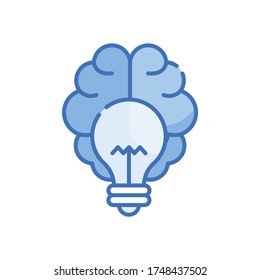 Ilustración del estilo vector de lluvia de ideas. Icono de esquema relleno. EPS 10