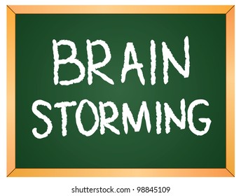 "brainstorming" word written on chalkboard