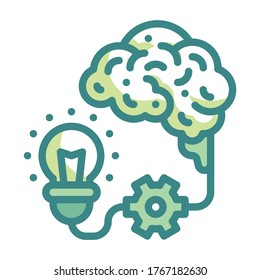 Brainstrom Fill Twotone Outline icon. Design Thinking Concept.