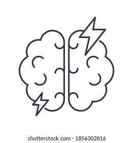 Brainstrom icon, linear isolated illustration, thin line vector, web design sign, outline concept symbol with editable stroke on white background.