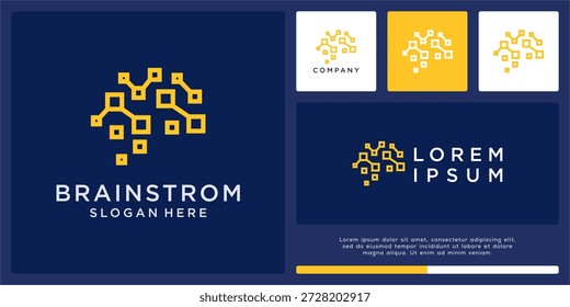 Modelo minimalista de design de logotipo Brainstrom.