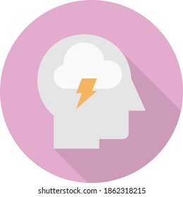 brainstrom vector flat colour icon