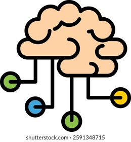 Brainstroming Icon Lineal Color Vector Illustration