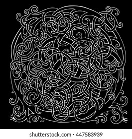 Brainteaser loop vector white labyrinth on black background